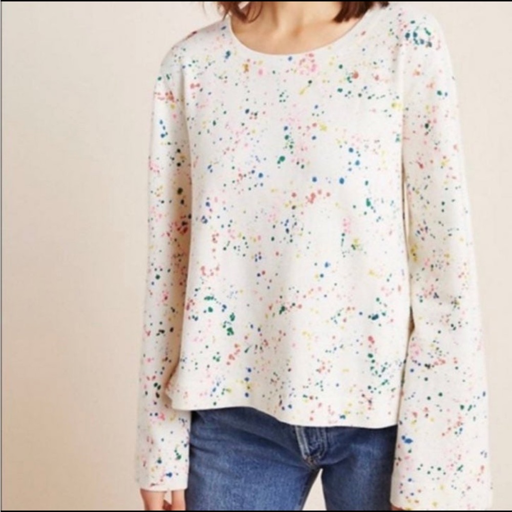 MAEVE Jamie paint speckled sweatshirt Anthropologie